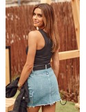 Fusta denim cu curea 5267 - Magazin online - Boutique